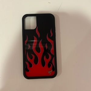 Wildflower red and black flames phone cause iphone 11